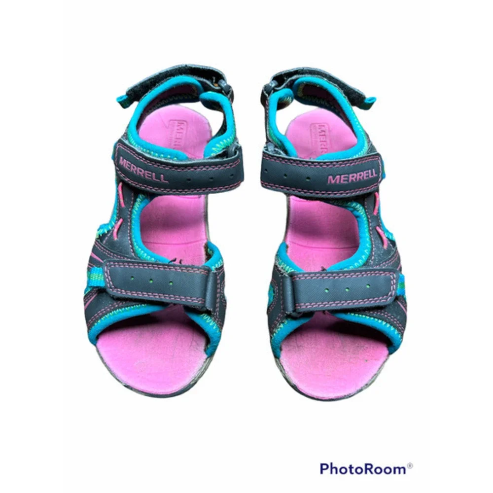 Merrell sandals Gray pink and blue size 1